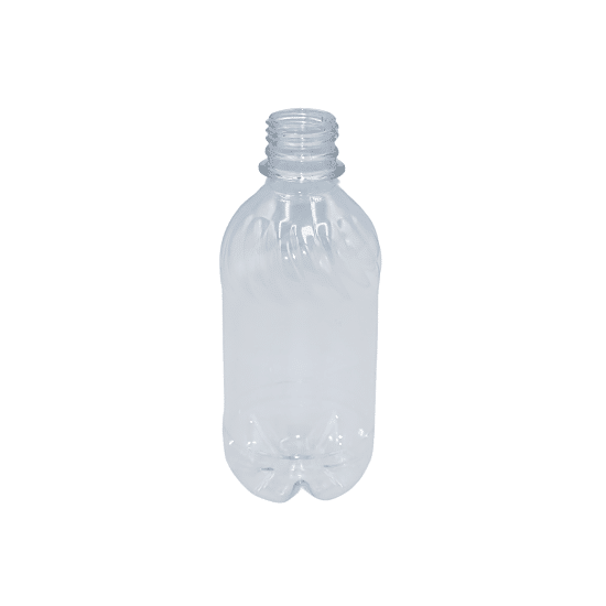 330ml Stubby Water Bottle (Clear/Blue) 28mm - Contour Plastics Commodities